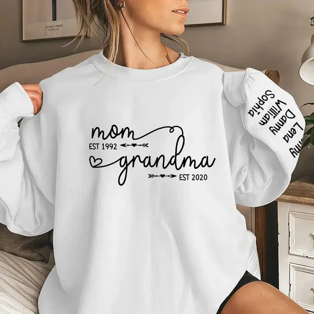Custom Est Year Sweatshirt - Personalized Gift for Mom, Grandma