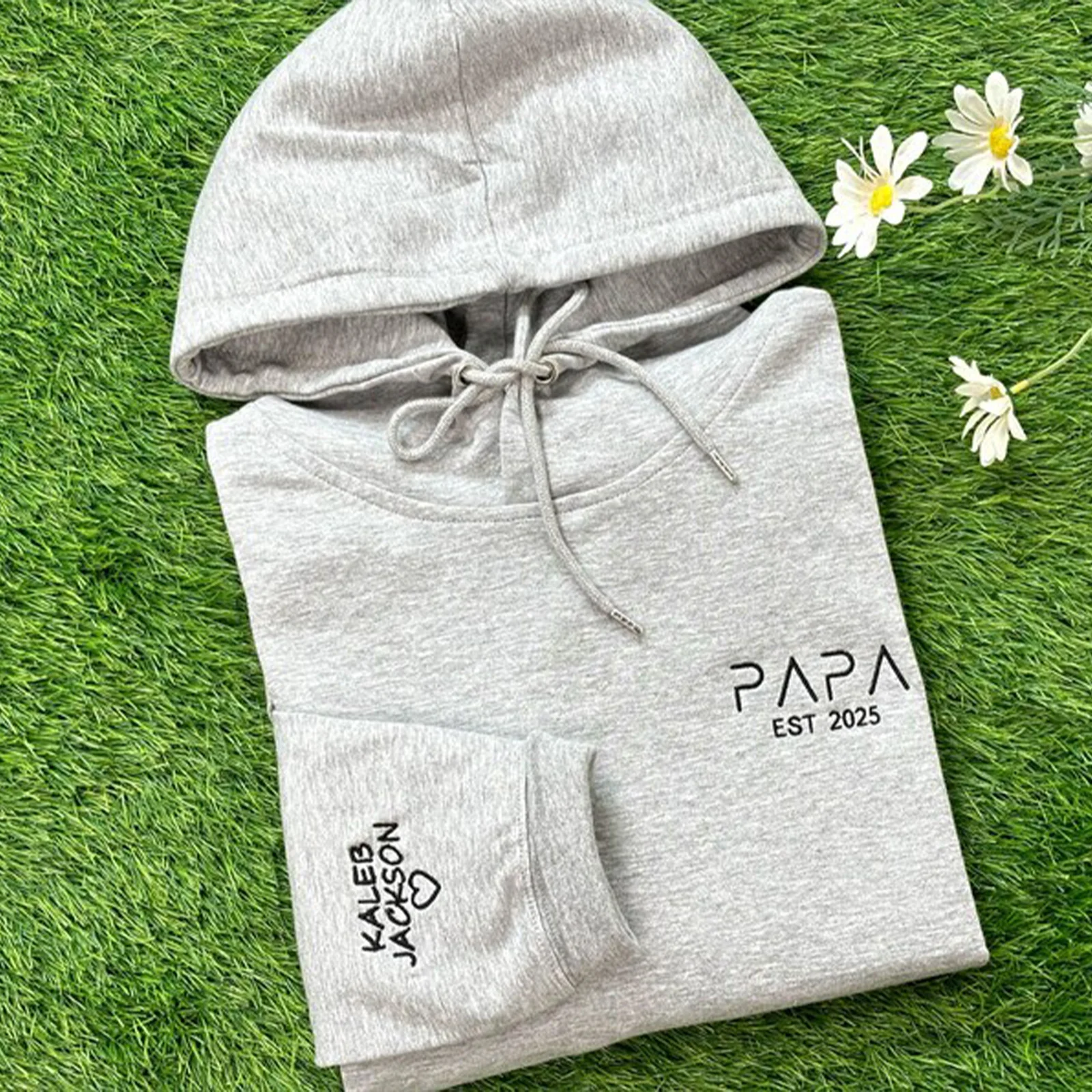 Personalized Papa Embroidered Sweatshirt | New Dad Gift & Father's Day Present