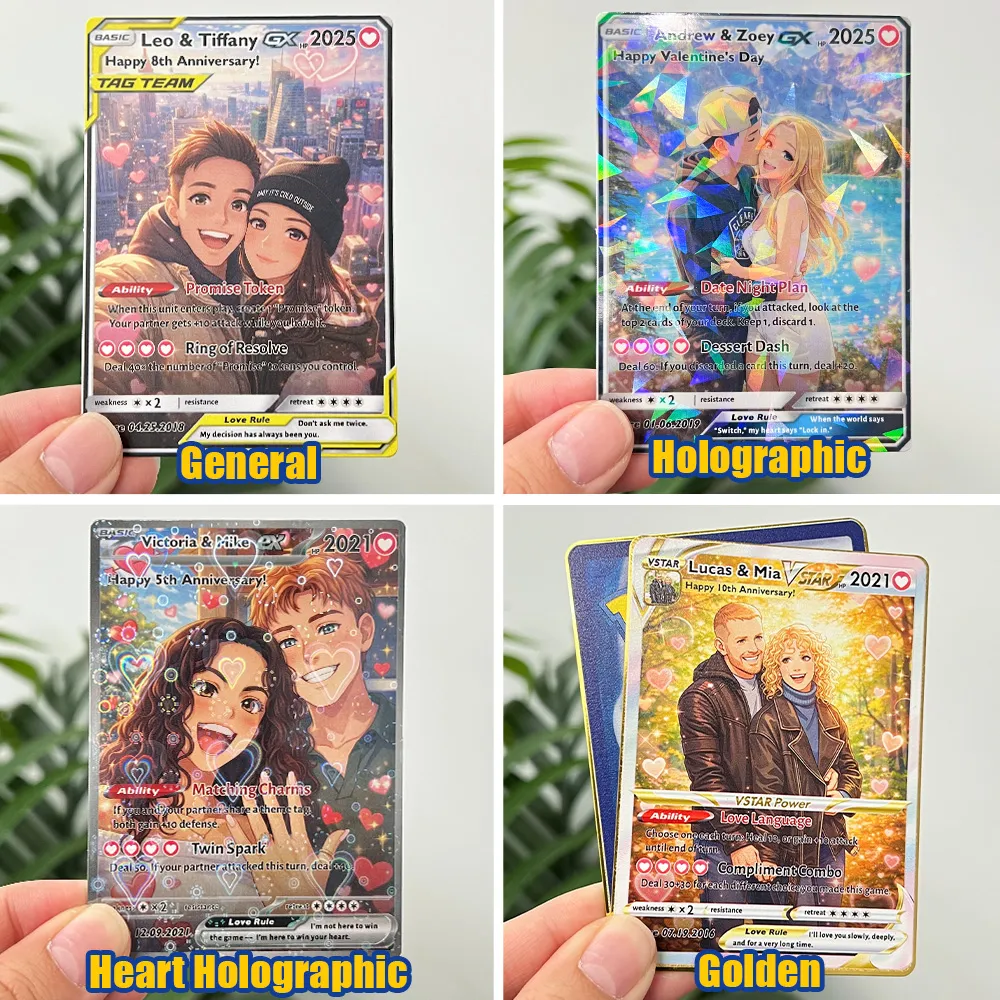 💕Personalized Couple Anime Art Pokecard Trading Card