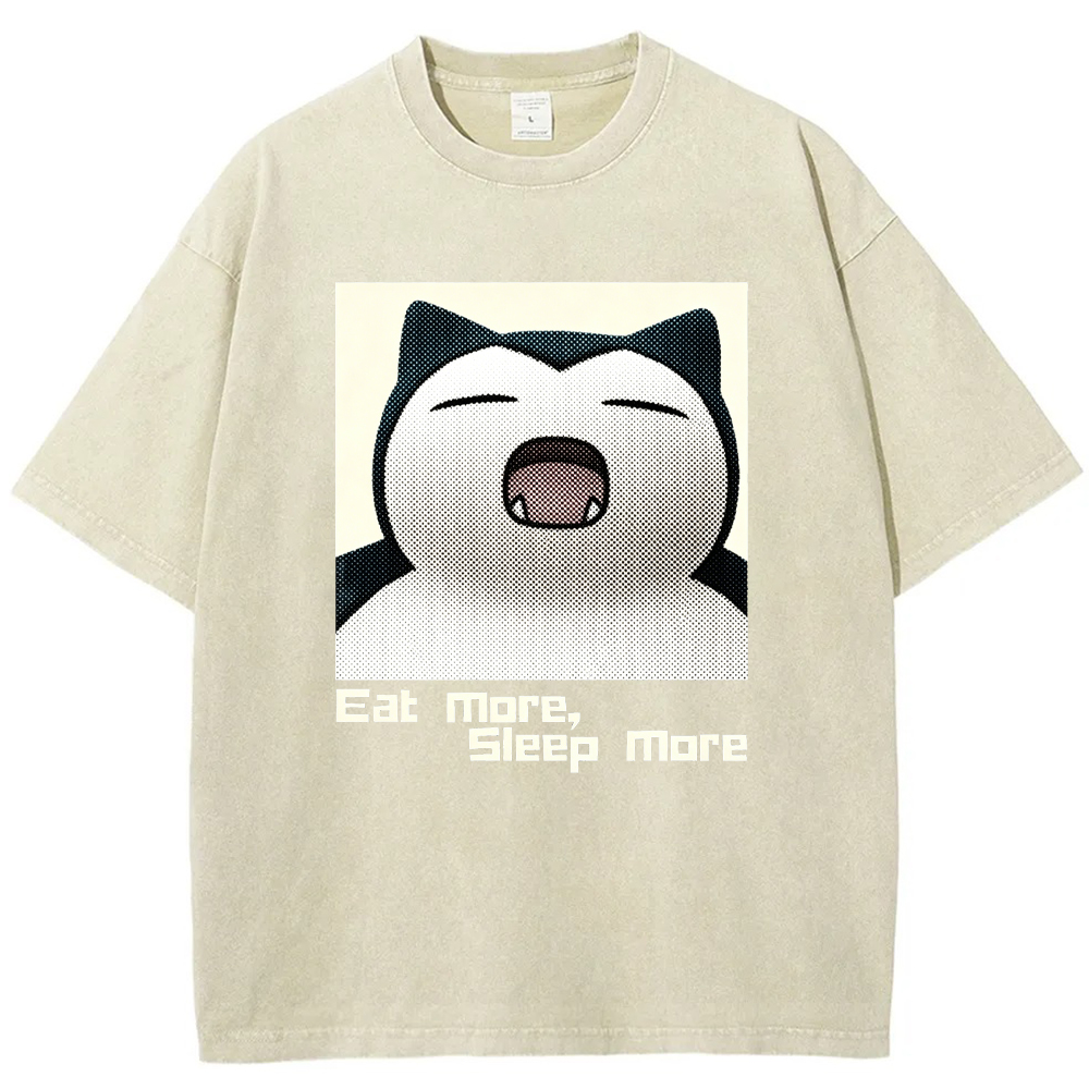 Lazy Daily Snorlax Cartoon Tee | Pokemon Anime