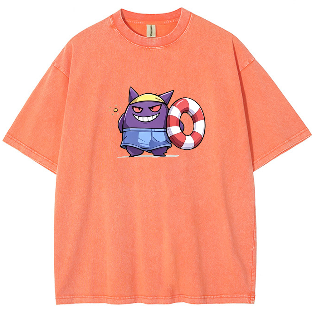 Summer Holiday Gengar Beach Vibe Cartoon Tee | Pokemon Anime