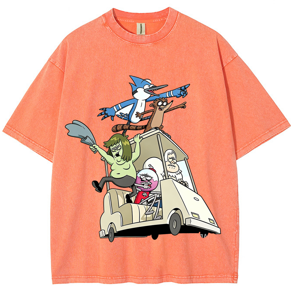 Road Trip Regular Show Full Crew Golf Cart Adventure Group Cartoon Tee