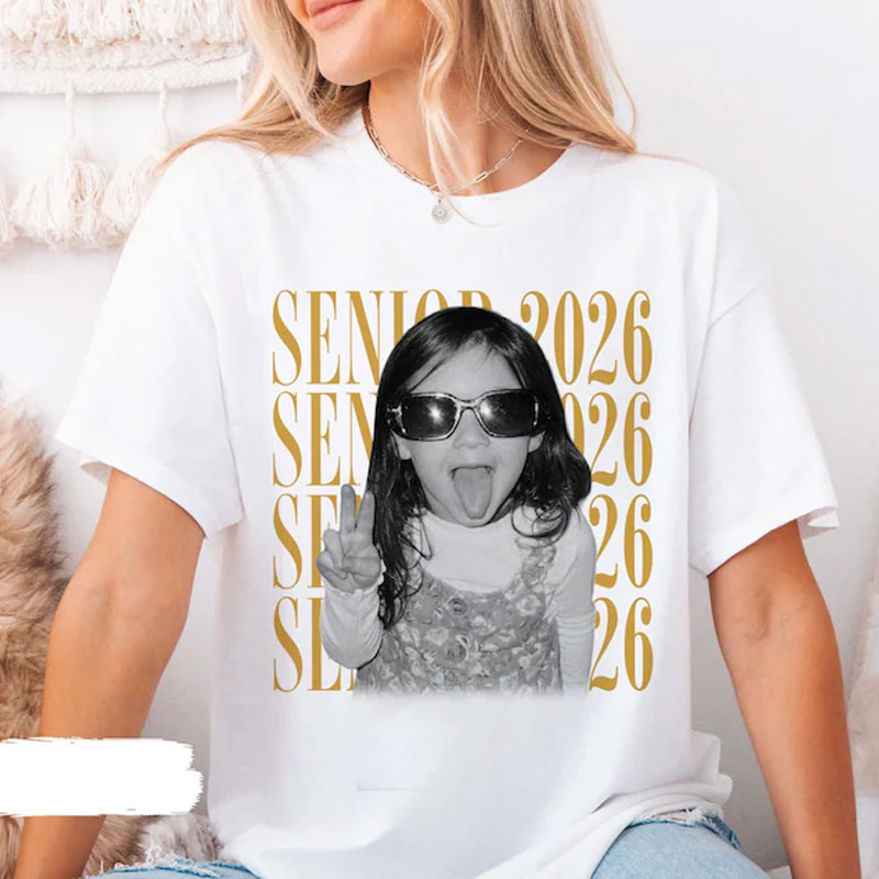 Personalised Vintage Photo And Year Senior Shirt