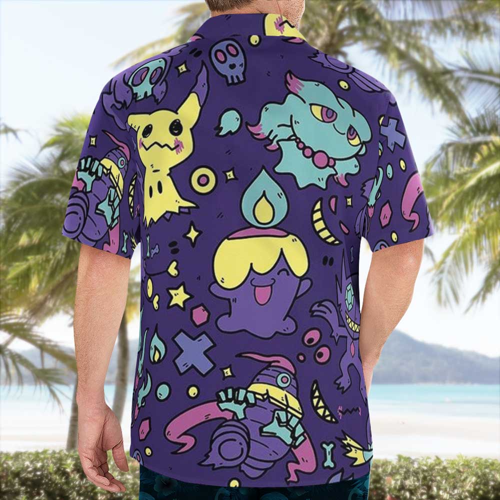 Ghost Pokemon Pattern Hawaiian Shirt