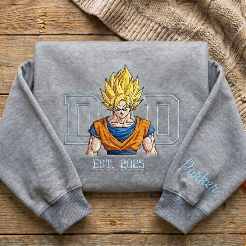 Personalized Embroidered Anime Dad Shirt