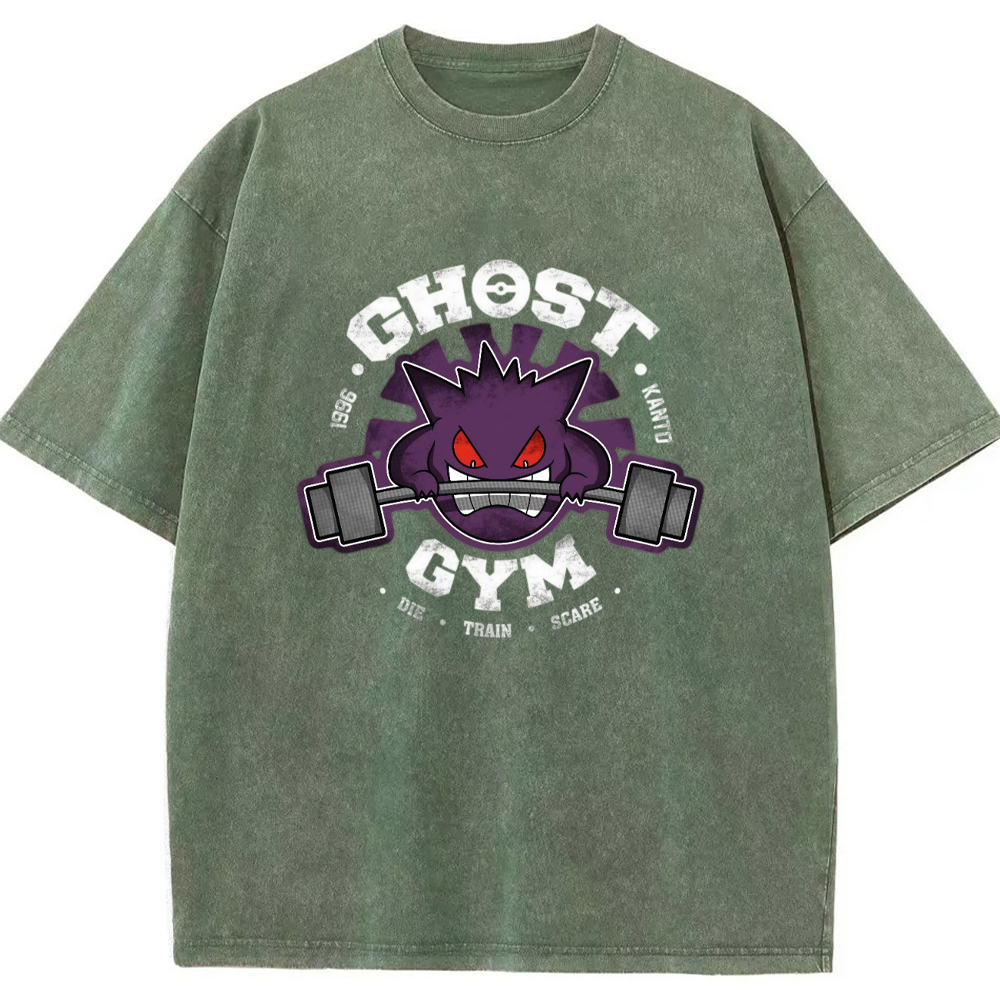 Grunge Ghost Gym Gengar Wash Vintage Tee | Pokemon Anime