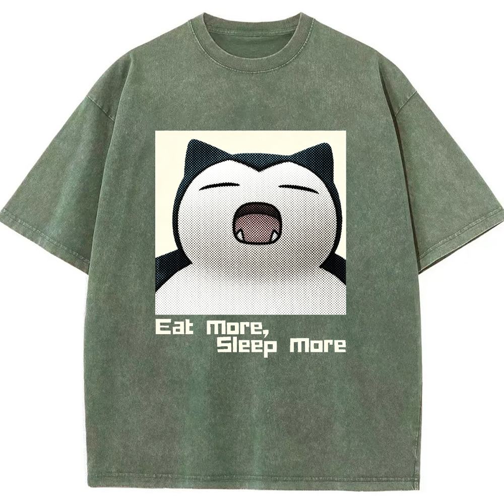 Lazy Daily Snorlax Cartoon Tee | Pokemon Anime