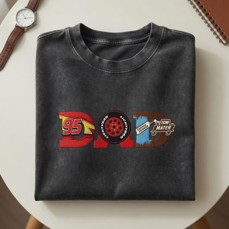 Embroidered DAD Lightning McQueen Shirt