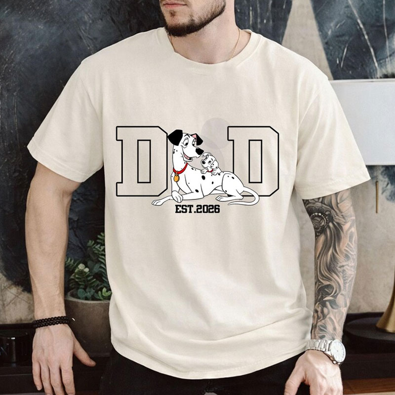 Custom Cartoon Dad Est Year Tee