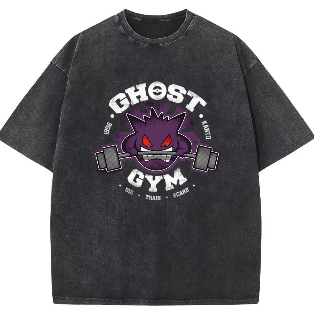 Grunge Ghost Gym Gengar Wash Vintage Tee | Pokemon Anime