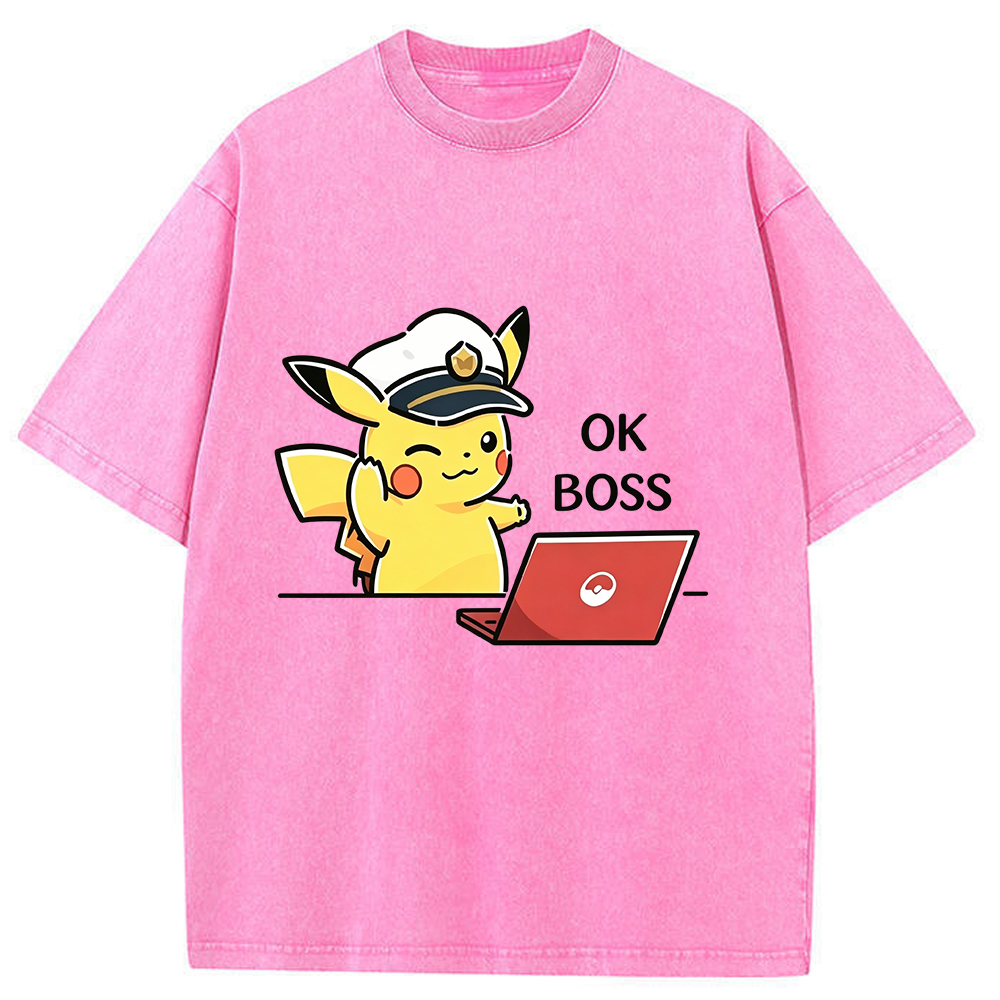 Vintage Washed Pikachu T-Shirt, Funny Work Meme Pokemon Tee