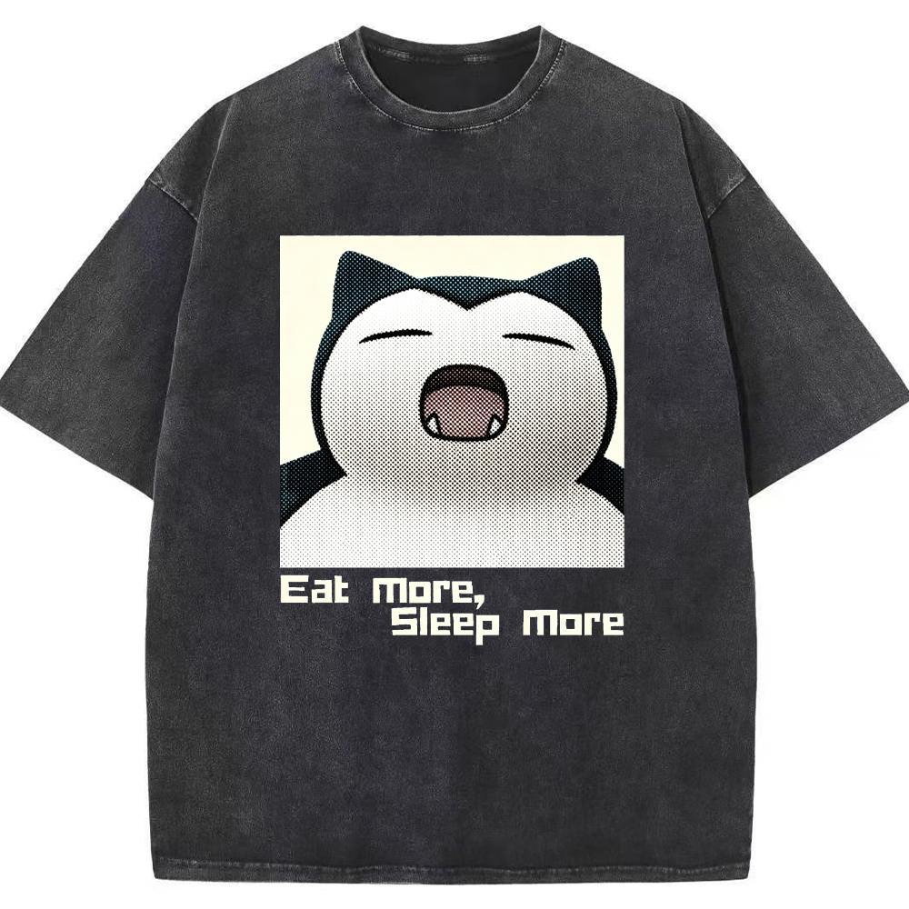 Lazy Daily Snorlax Cartoon Tee | Pokemon Anime