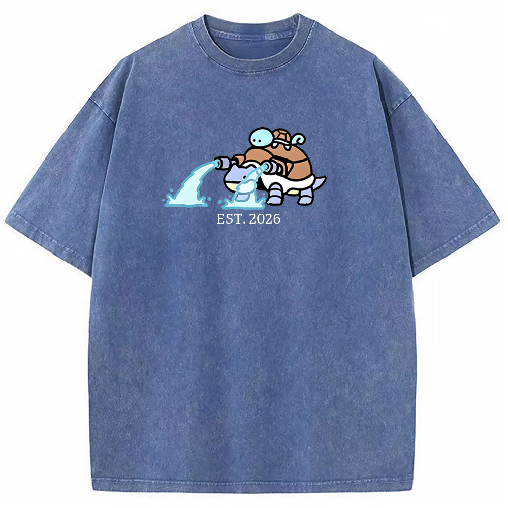 Cute Parent & Kid Blastoise Vintage Washed T-Shirt