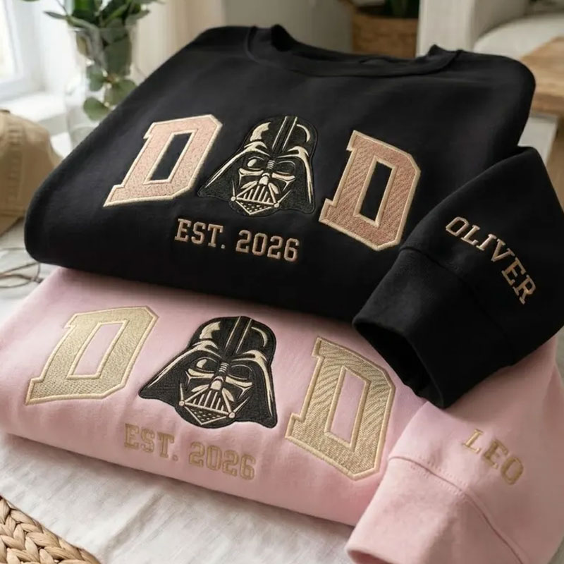 Embroidered Custom Star Wars Dad Sweatshirt with Kids Name