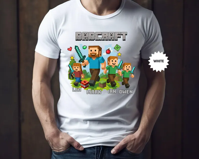 Personalized DadCraft Shirt, Gamer Dad DadCraft Tee