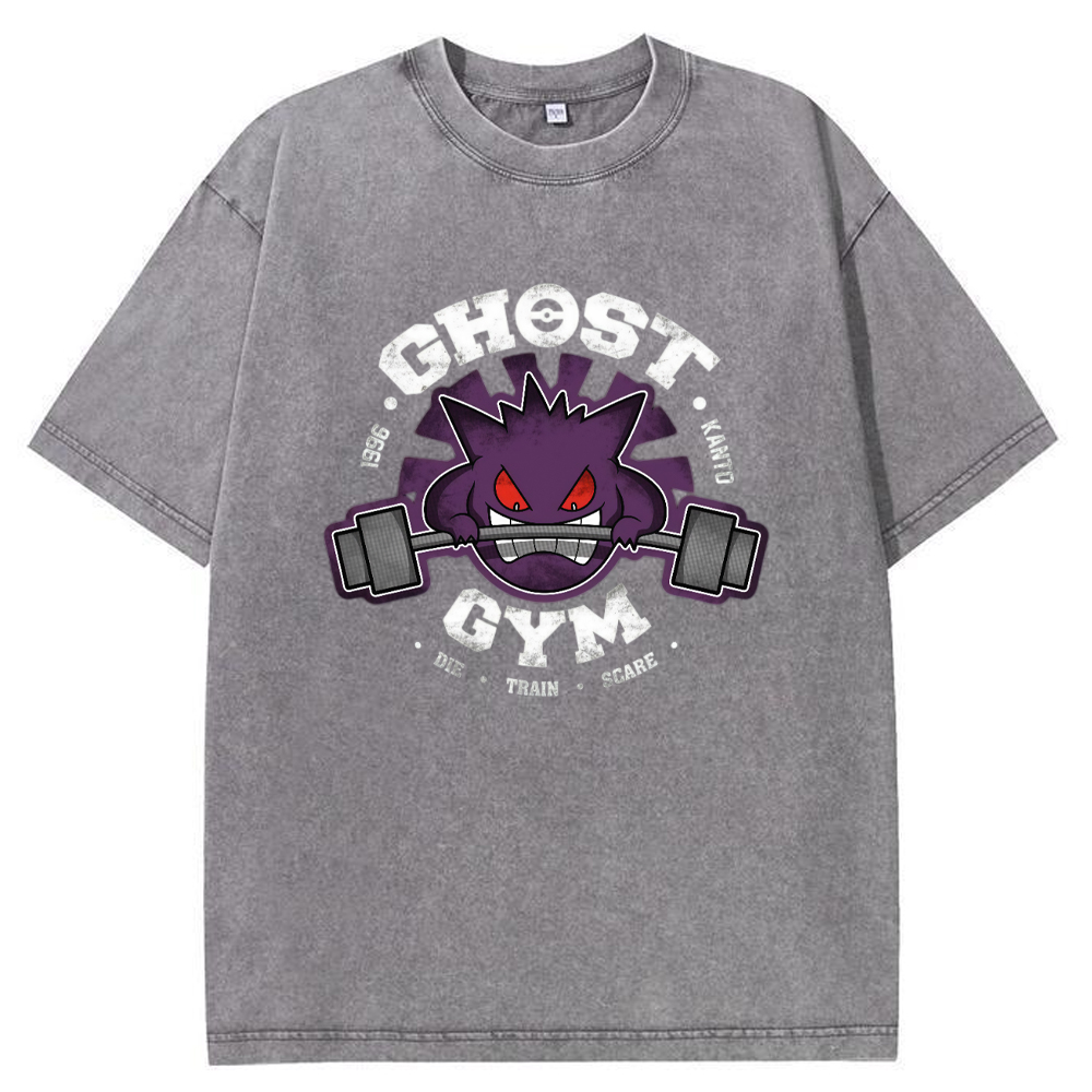Grunge Ghost Gym Gengar Wash Vintage Tee | Pokemon Anime