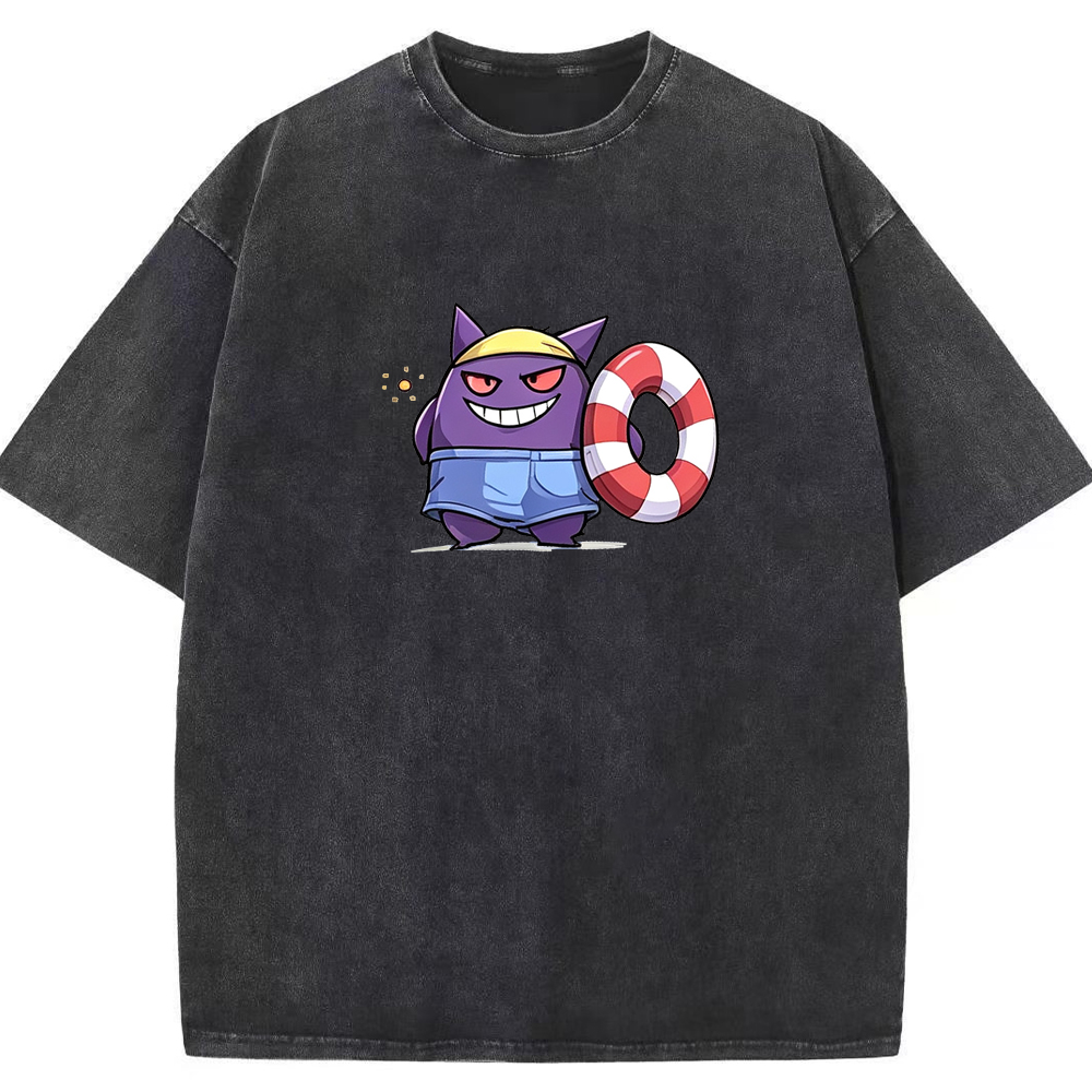 Summer Holiday Gengar Beach Vibe Cartoon Tee | Pokemon Anime