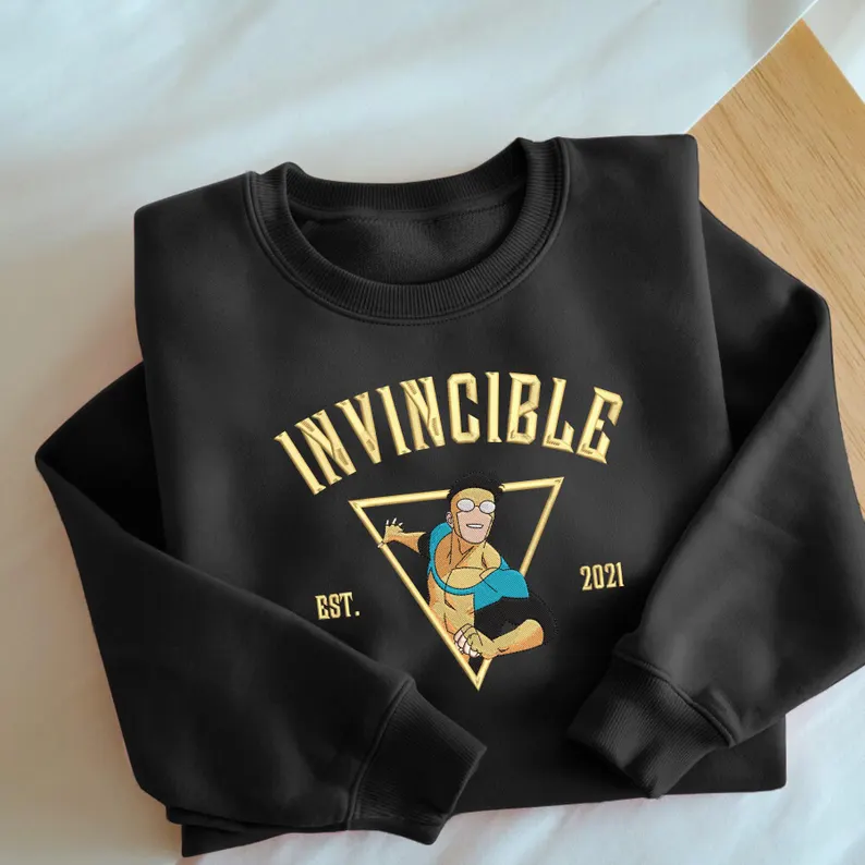 Invincble Characters Comic Embroidered Sweatshirt, Studio Hero Movie Shirt