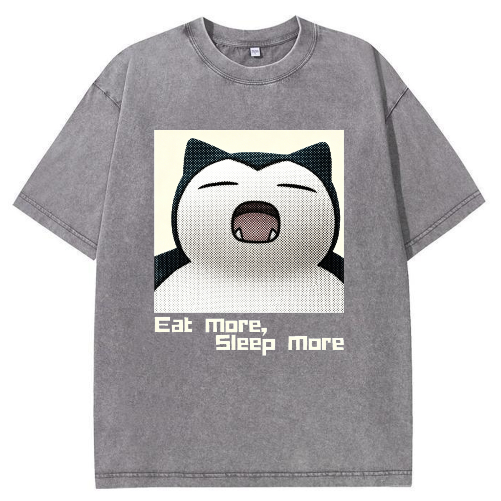 Lazy Daily Snorlax Cartoon Tee | Pokemon Anime