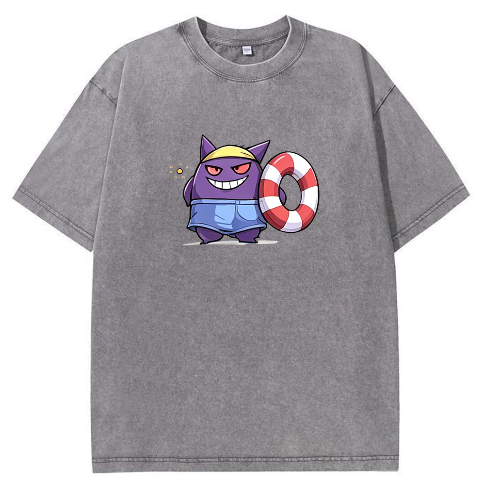 Summer Holiday Gengar Beach Vibe Cartoon Tee | Pokemon Anime