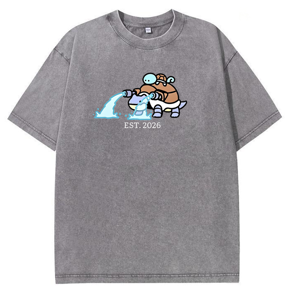 Cute Parent & Kid Blastoise Vintage Washed T-Shirt