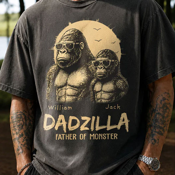 Custom Dadzilla Father Of Monster Shirt Father Day Gifts For Dad