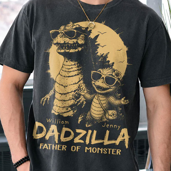 Personalized Best Dad Ever Dadzilla T-Shirt Father Day Gifts for Dad Funny Papa Tshirt