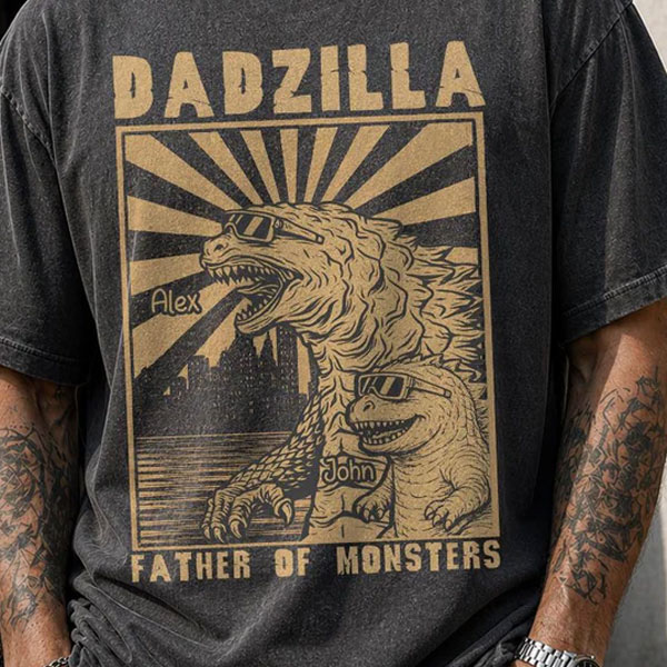 Dadzilla Father Of The Monsters Personalized Shirt Gift For Dad