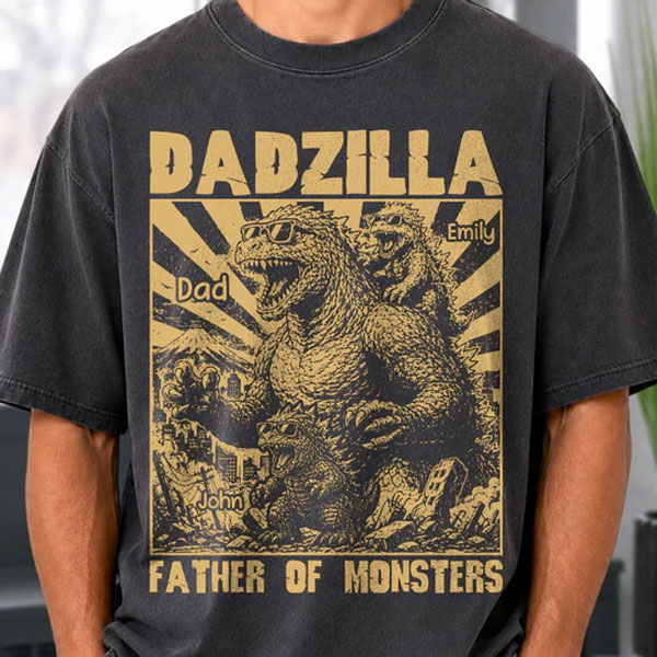 Dadzilla Father Of The Monsters Personalized Shirt Gift For Dad