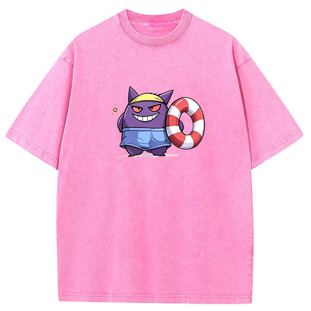 Summer Holiday Gengar Beach Vibe Cartoon Tee | Pokemon Anime