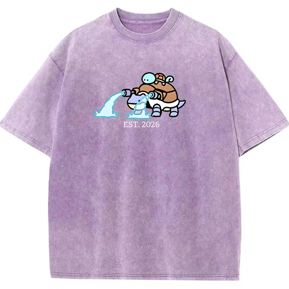Cute Parent & Kid Blastoise Vintage Washed T-Shirt