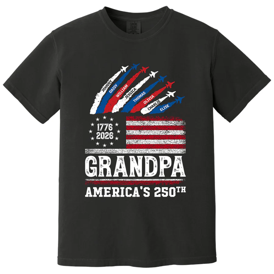 Proud Dad Grandpa Nation Flag American 250th Anniversary
