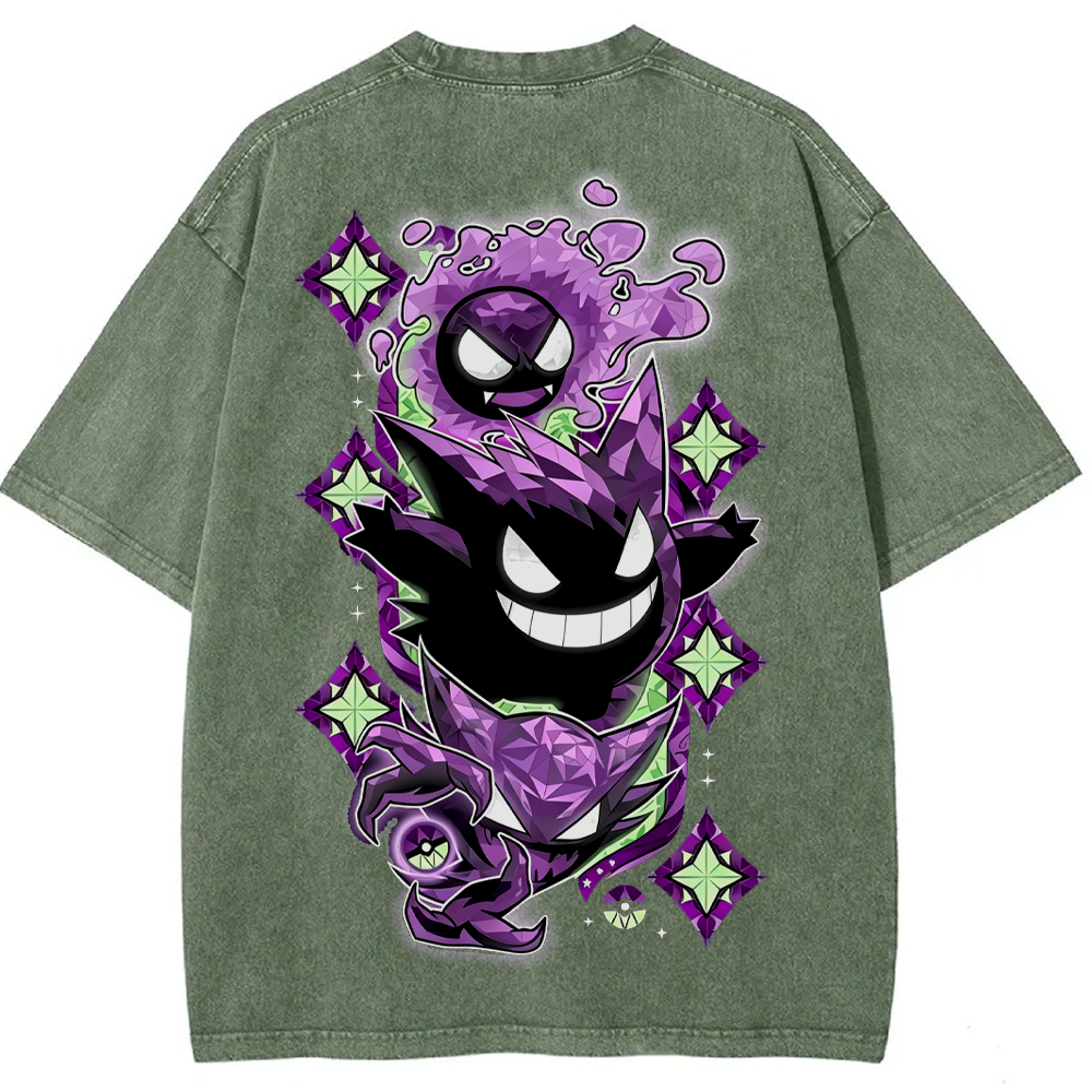 Crystal Ghost Evolution Full Back Graphic Tee | Pokemon Anime
