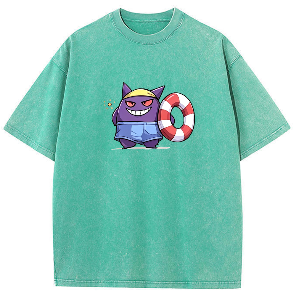 Summer Holiday Gengar Beach Vibe Cartoon Tee | Pokemon Anime