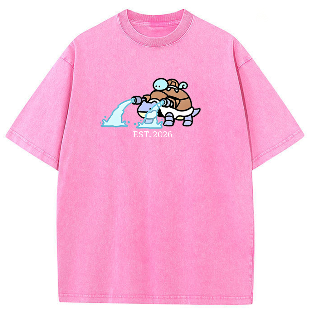 Cute Parent & Kid Blastoise Vintage Washed T-Shirt