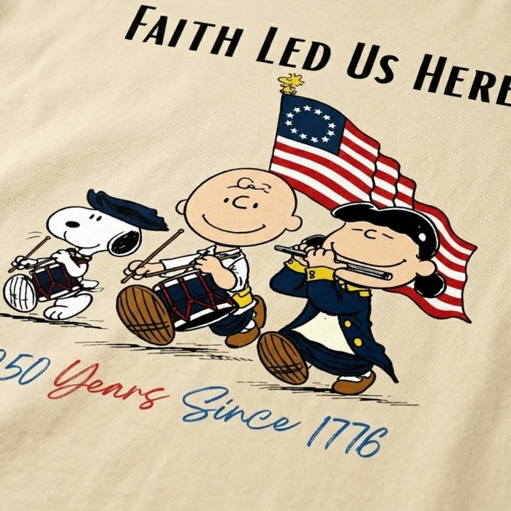 Faith Led Us Here 250 Years Patriotic Friends T-Shirt