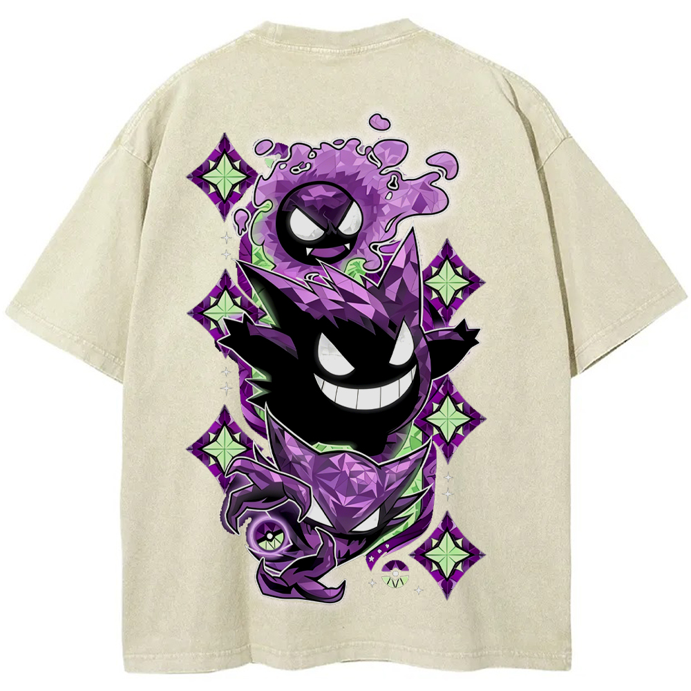 Crystal Ghost Evolution Full Back Graphic Tee | Pokemon Anime