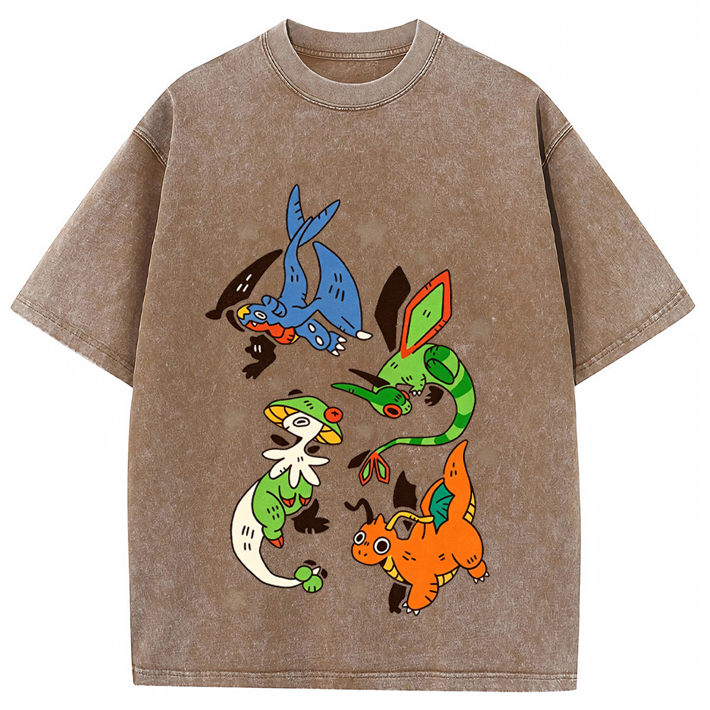 Dragon Type Pokemon Flash Sheet Cartoon Tee | Pokemon Anime