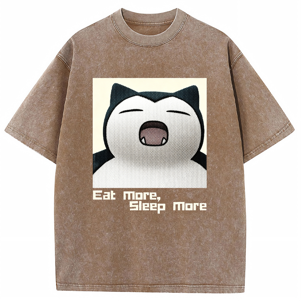 Lazy Daily Snorlax Cartoon Tee | Pokemon Anime