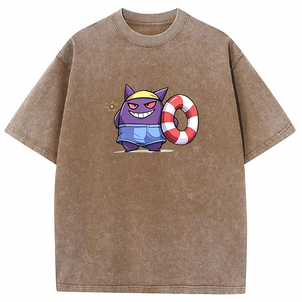 Summer Holiday Gengar Beach Vibe Cartoon Tee | Pokemon Anime