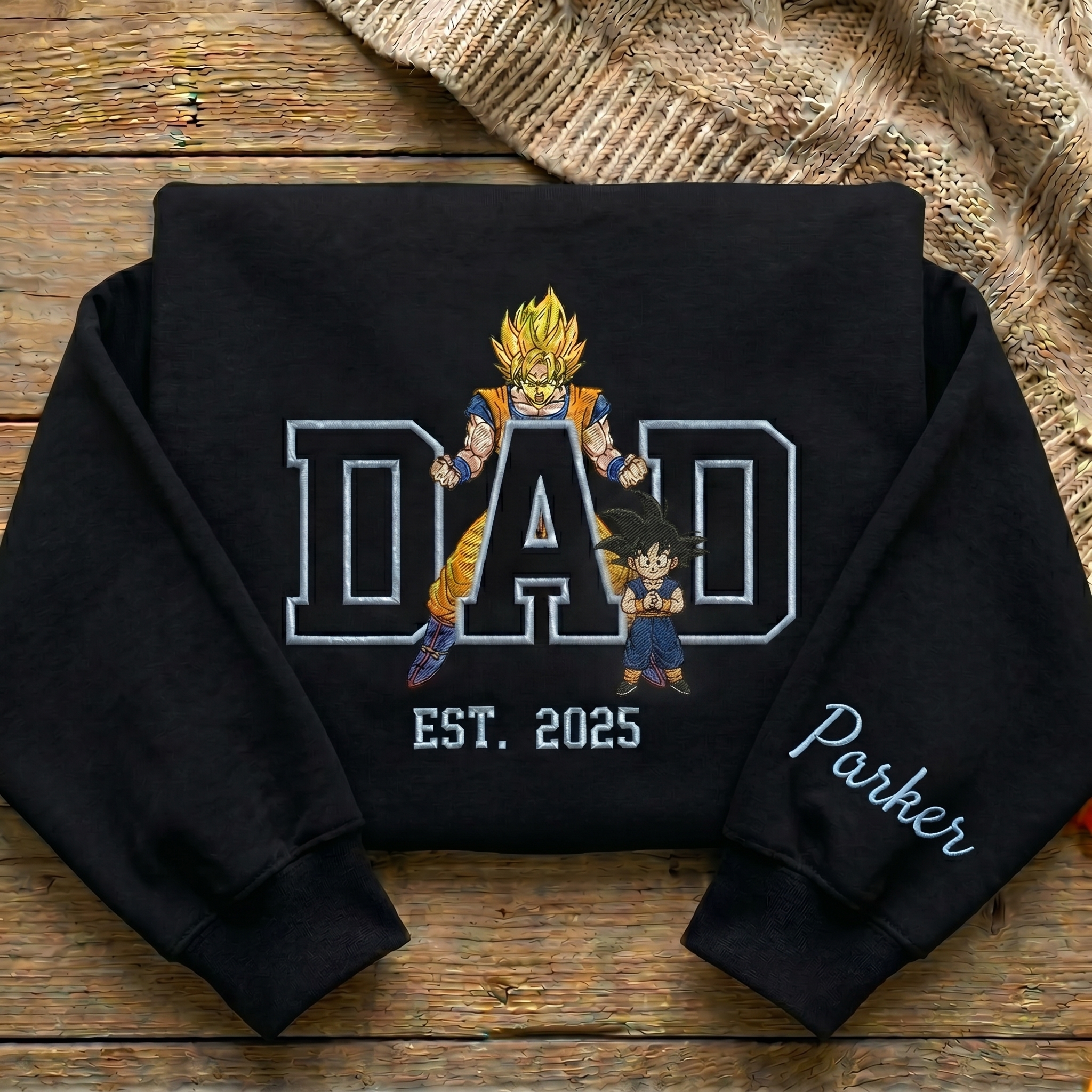 Custom Super Saiyan Dad Shirt, Personalized Anime Father's Day Gift