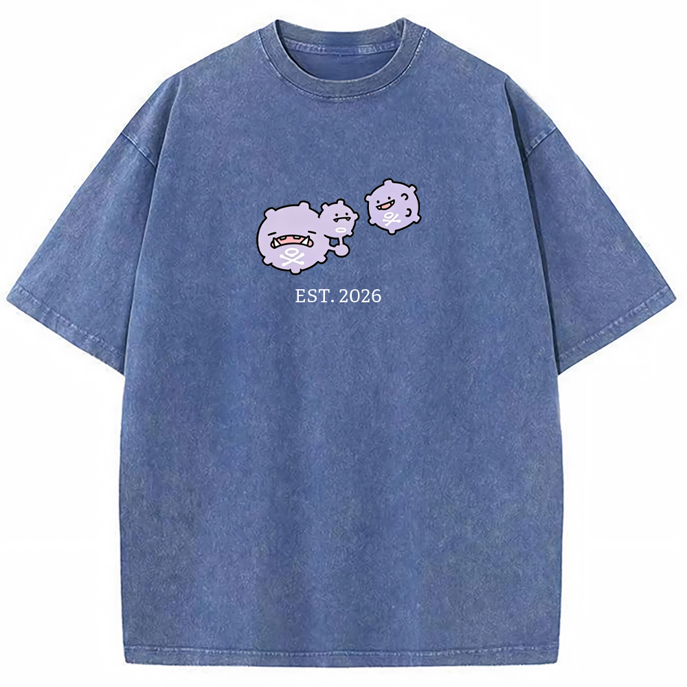 Cute Parent & Kid Koffing Trio Vintage Washed T-Shirt