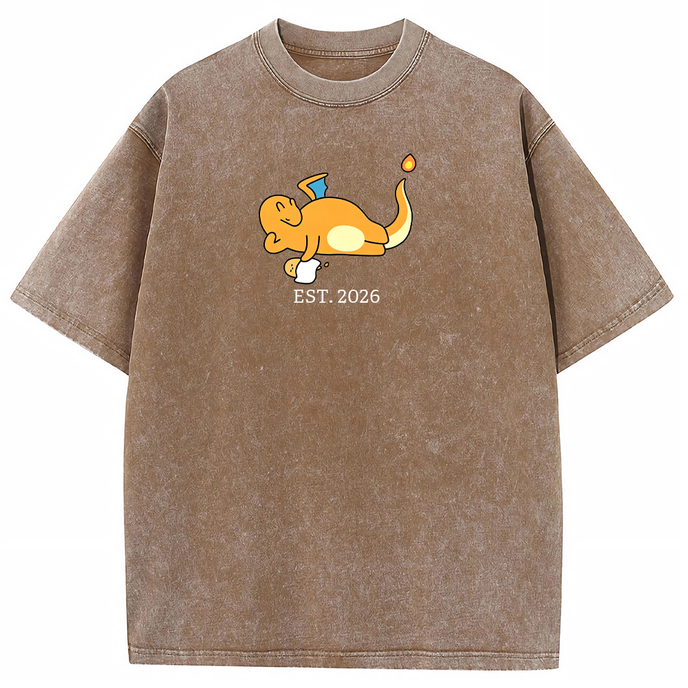 Cute Parent & Kid Charmander Vintage Washed T-Shirt