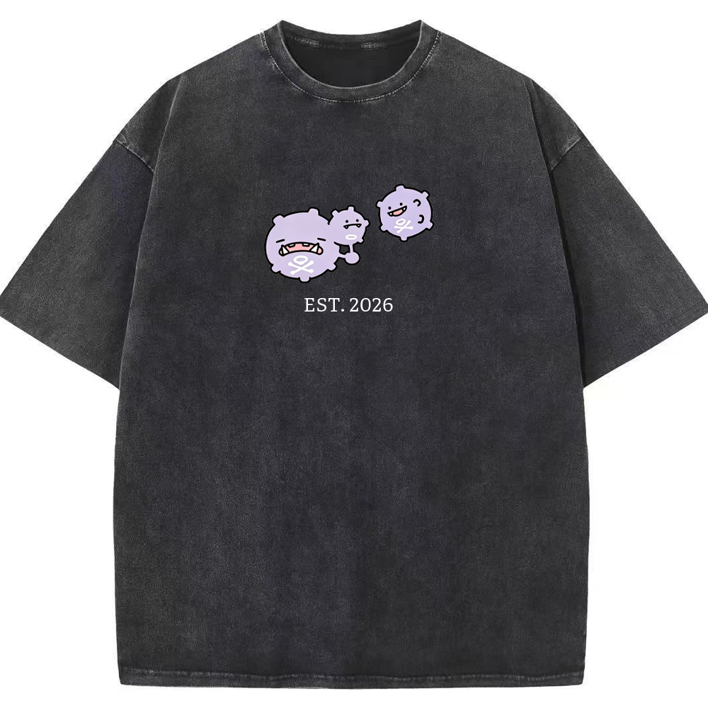 Cute Parent & Kid Koffing Trio Vintage Washed T-Shirt