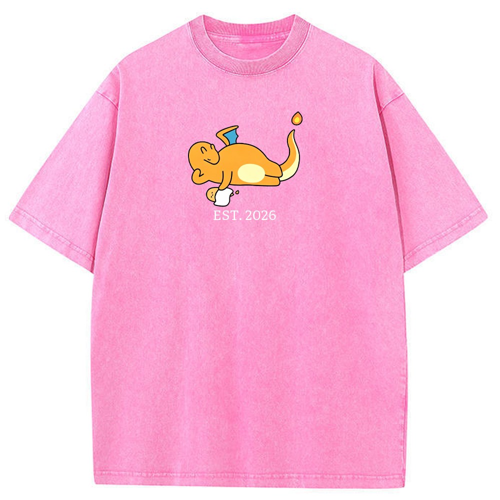 Cute Parent & Kid Charmander Vintage Washed T-Shirt