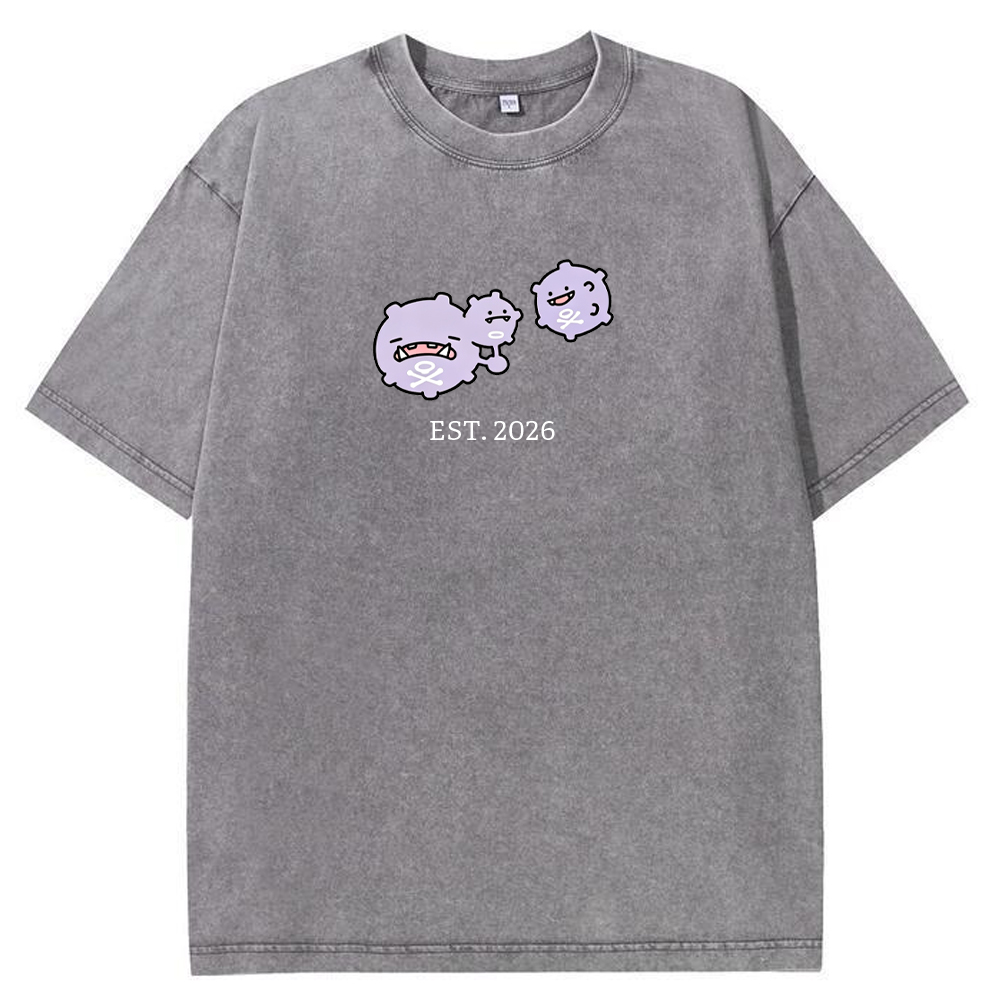 Cute Parent & Kid Koffing Trio Vintage Washed T-Shirt