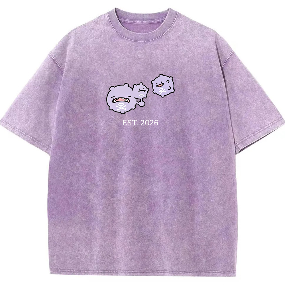 Cute Parent & Kid Koffing Trio Vintage Washed T-Shirt
