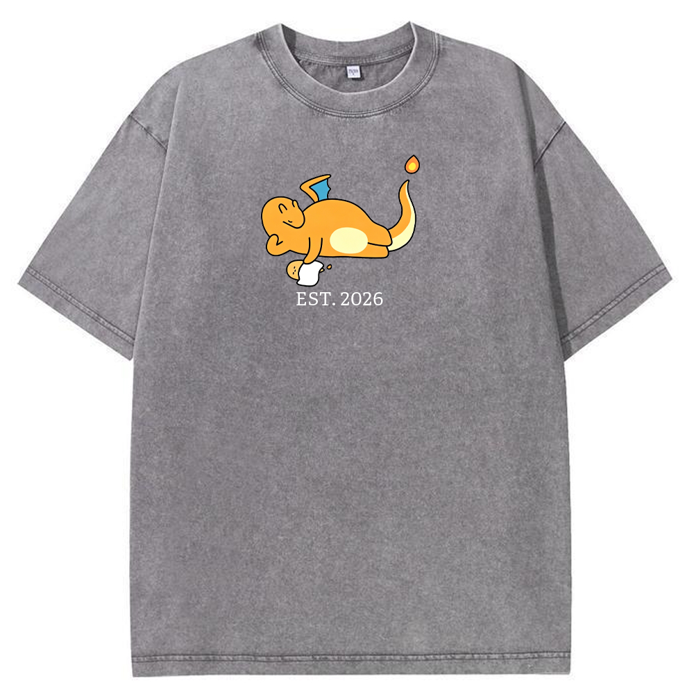 Cute Parent & Kid Charmander Vintage Washed T-Shirt
