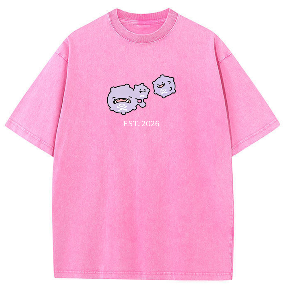 Cute Parent & Kid Koffing Trio Vintage Washed T-Shirt