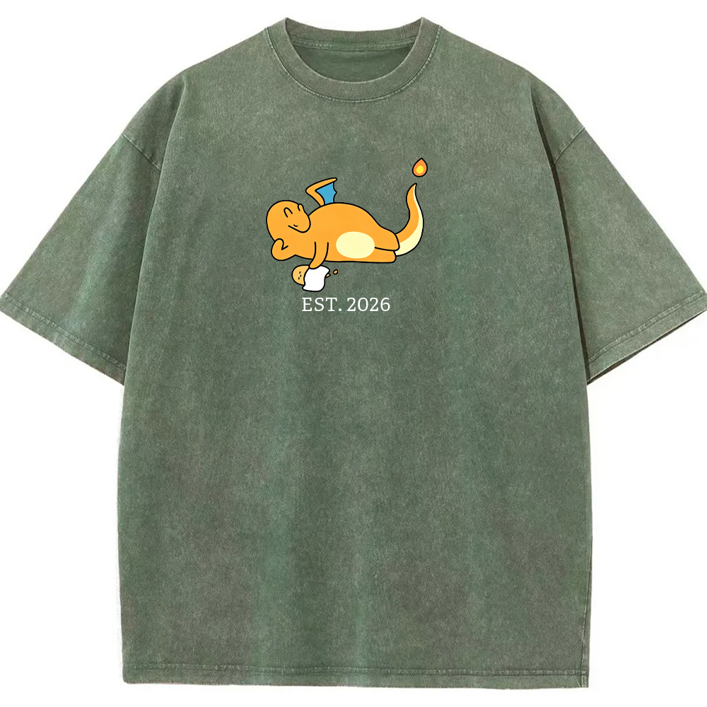 Cute Parent & Kid Charmander Vintage Washed T-Shirt